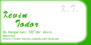 kevin todor business card